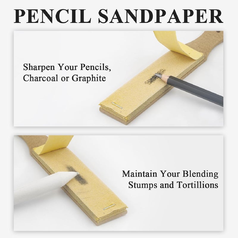 Aenir Blending Stumps for Drawing, Tortillons Blending Stumps Set of 13 Pack with Sandpaper Pencil Sharpener, Paper Art Blenders Tools for Charcoal, Graphite, Drawing Tools for Artists. (13) - Image 3